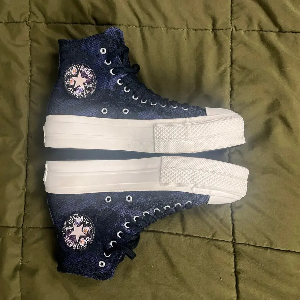 Converse All Star Shoes Black Purple Women 7 Whimsygoth Goblincoren Goth Punk - Picture 6 of 14